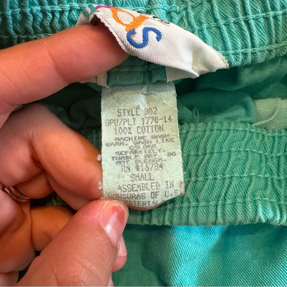 Vintage Talbots Kids Teal‎ Cotton Elastic Waist Shorts Size Small Style 902